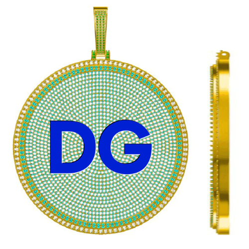 CUSTOM LETTER NECKLACE 3D BIG DISC