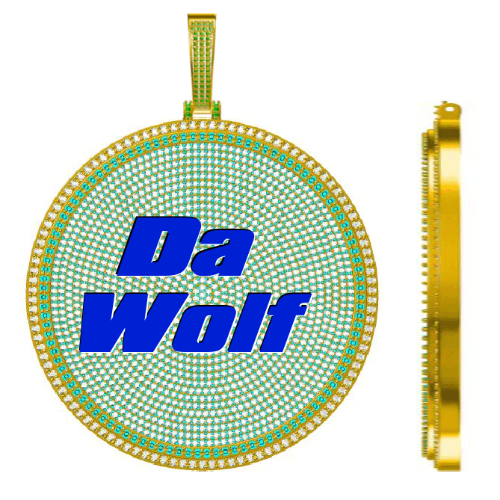 CUSTOM LETTER NECKLACE 3D BIG DISC