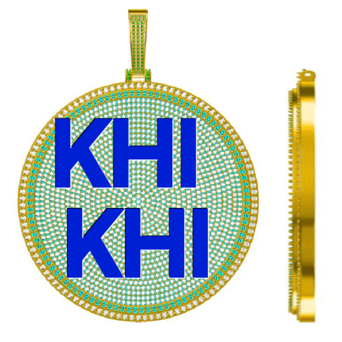 CUSTOM LETTER NECKLACE 3D BIG DISC