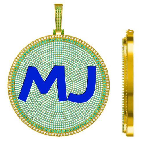 CUSTOM LETTER NECKLACE 3D BIG DISC