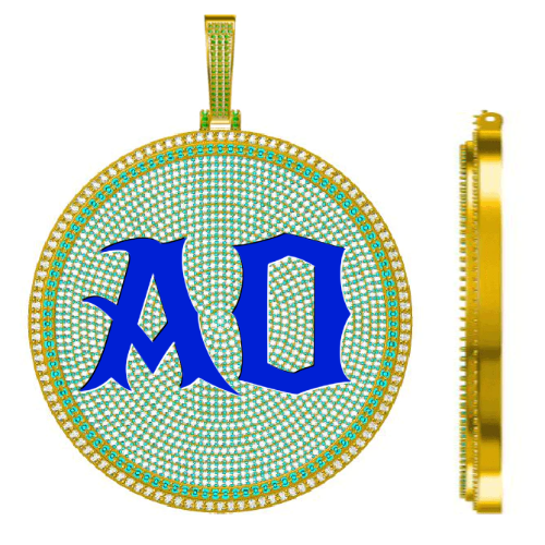 CUSTOM LETTER NECKLACE 3D BIG DISC