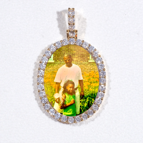 3D Oval Custom Picture Pendant