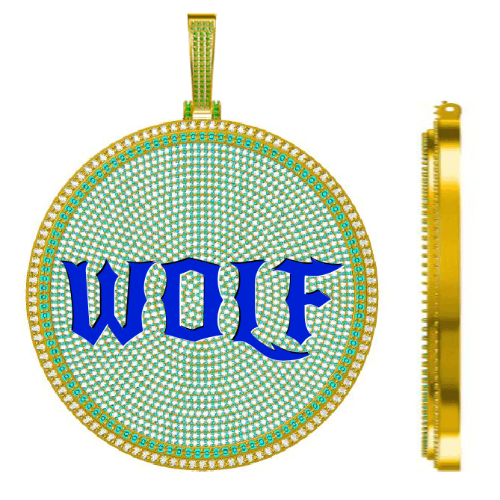 CUSTOM LETTER NECKLACE 3D BIG DISC