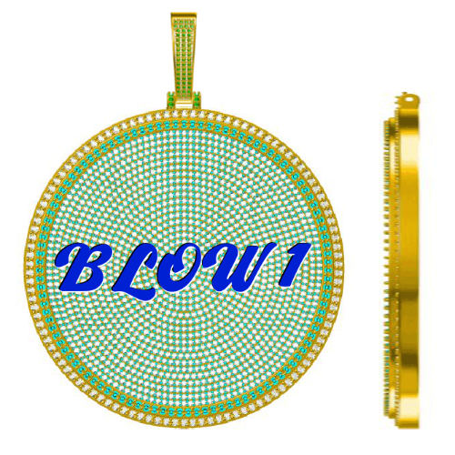 CUSTOM LETTER NECKLACE 3D BIG DISC