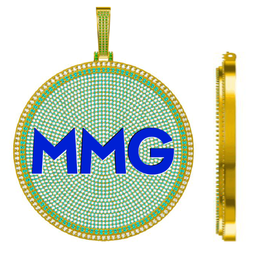 CUSTOM LETTER NECKLACE 3D BIG DISC