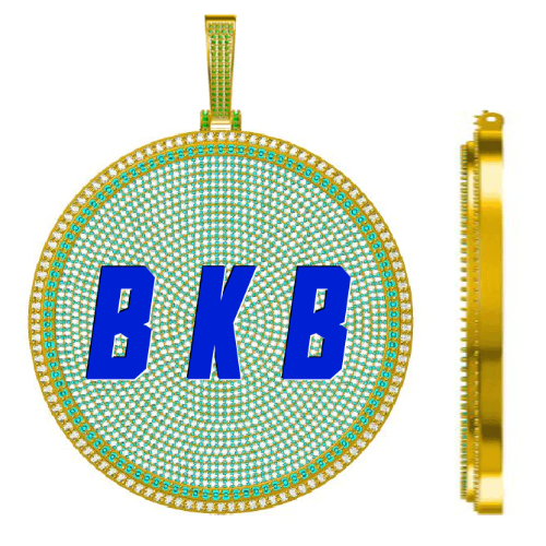 CUSTOM LETTER NECKLACE 3D BIG DISC