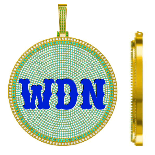 CUSTOM LETTER NECKLACE 3D BIG DISC