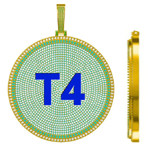 CUSTOM LETTER NECKLACE 3D BIG DISC