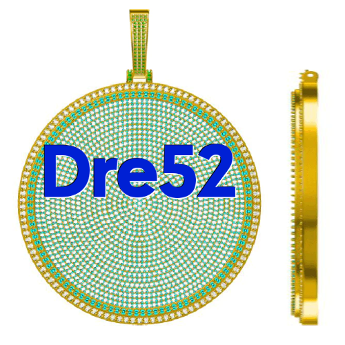 CUSTOM LETTER NECKLACE 3D BIG DISC