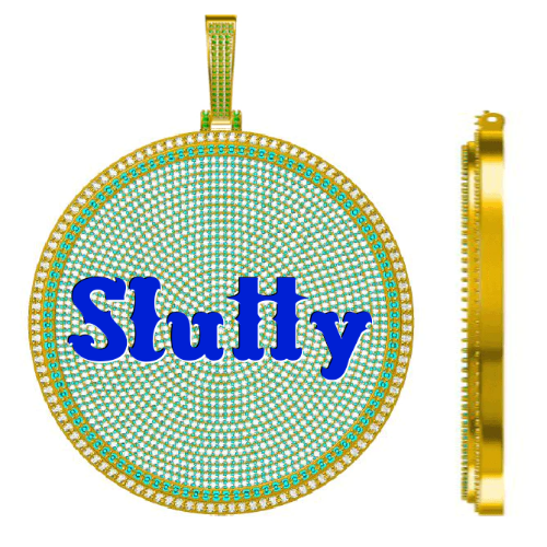 CUSTOM LETTER NECKLACE 3D BIG DISC