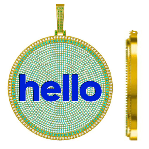 CUSTOM LETTER NECKLACE 3D BIG DISC