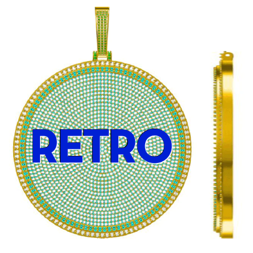 CUSTOM LETTER NECKLACE 3D BIG DISC