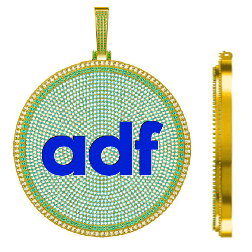 CUSTOM LETTER NECKLACE 3D BIG DISC