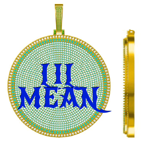 CUSTOM LETTER NECKLACE 3D BIG DISC