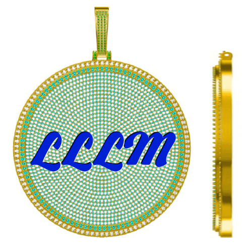 CUSTOM LETTER NECKLACE 3D BIG DISC
