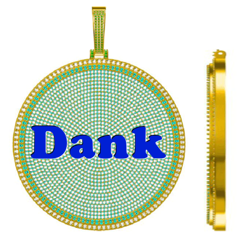 CUSTOM LETTER NECKLACE 3D BIG DISC