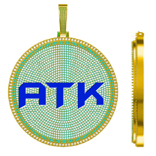CUSTOM LETTER NECKLACE 3D BIG DISC