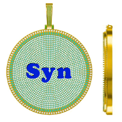 CUSTOM LETTER NECKLACE 3D BIG DISC