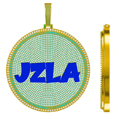 CUSTOM LETTER NECKLACE 3D BIG DISC