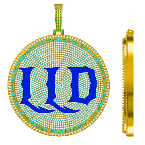 CUSTOM LETTER NECKLACE 3D BIG DISC