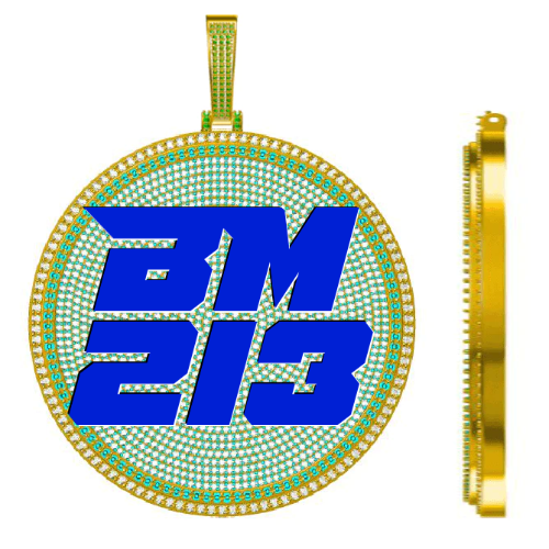 CUSTOM LETTER NECKLACE 3D BIG DISC