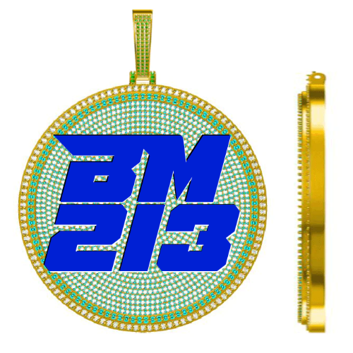 CUSTOM LETTER NECKLACE 3D BIG DISC