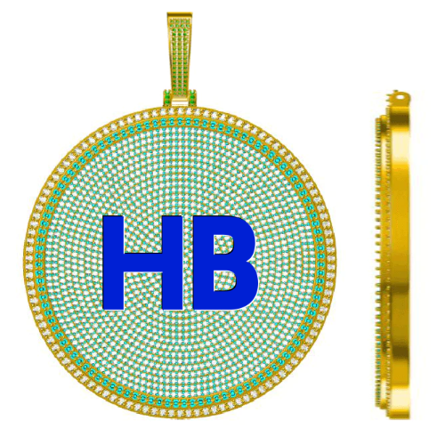 CUSTOM LETTER NECKLACE 3D BIG DISC