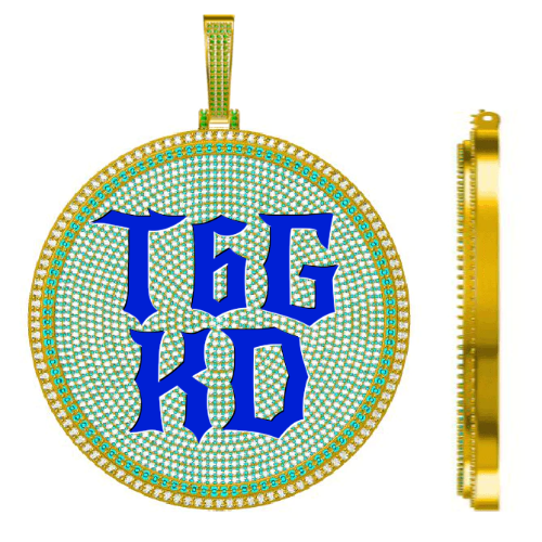 CUSTOM LETTER NECKLACE 3D BIG DISC