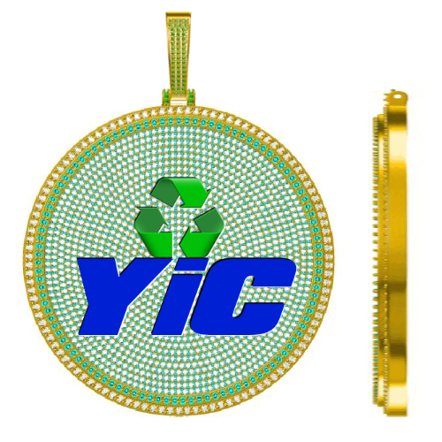 CUSTOM LETTER NECKLACE 3D BIG DISC