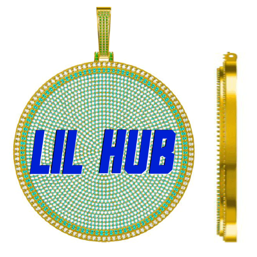 CUSTOM LETTER NECKLACE 3D BIG DISC
