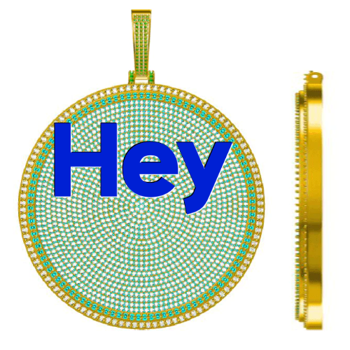 CUSTOM LETTER NECKLACE 3D BIG DISC