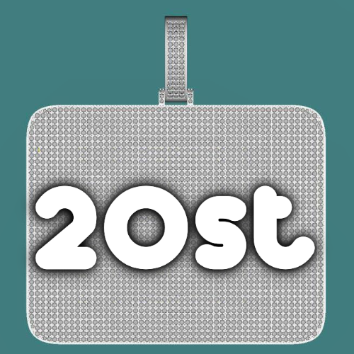 CUSTOM LETTER NECKLACE 3D BIG SQUARE