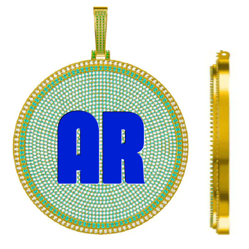 CUSTOM LETTER NECKLACE 3D BIG DISC