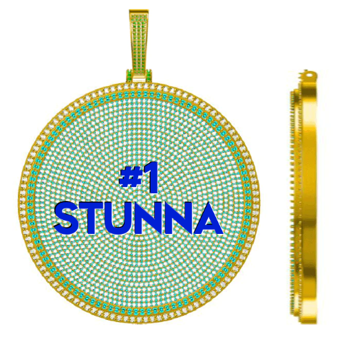 CUSTOM LETTER NECKLACE 3D BIG DISC