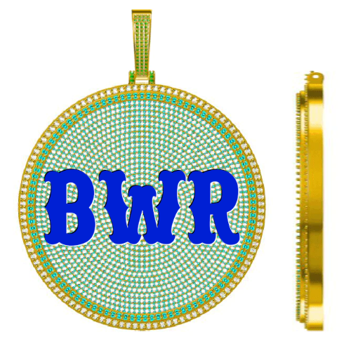 CUSTOM LETTER NECKLACE 3D BIG DISC