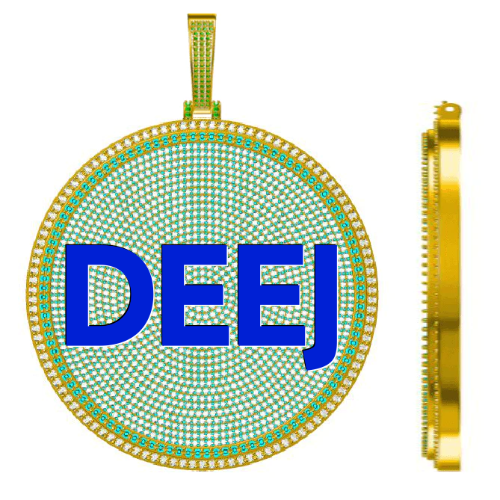 CUSTOM LETTER NECKLACE 3D BIG DISC