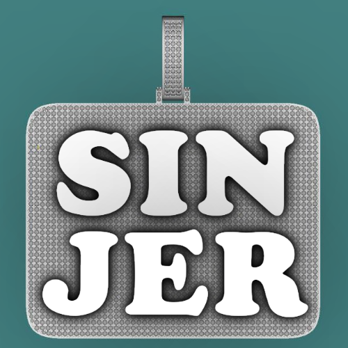 CUSTOM LETTER NECKLACE 3D BIG SQUARE