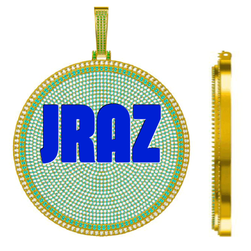 CUSTOM LETTER NECKLACE 3D BIG DISC