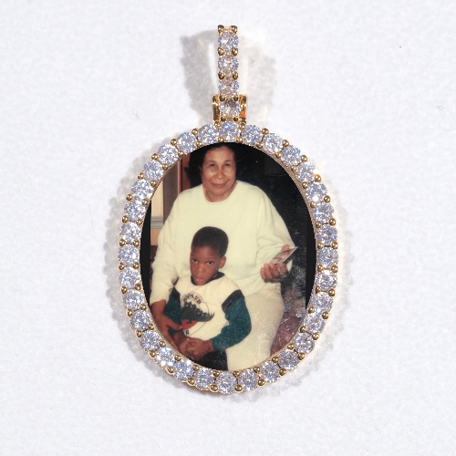 3D Oval Custom Picture Pendant