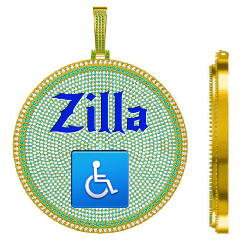 CUSTOM LETTER NECKLACE 3D BIG DISC