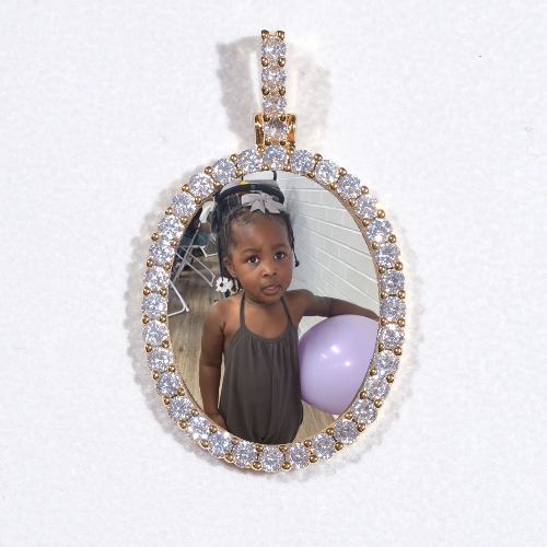 3D Oval Custom Picture Pendant
