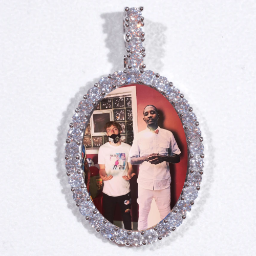 Large 3D Oval Custom Picture Pendant