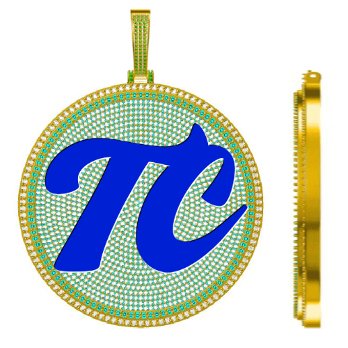 CUSTOM LETTER NECKLACE 3D BIG DISC