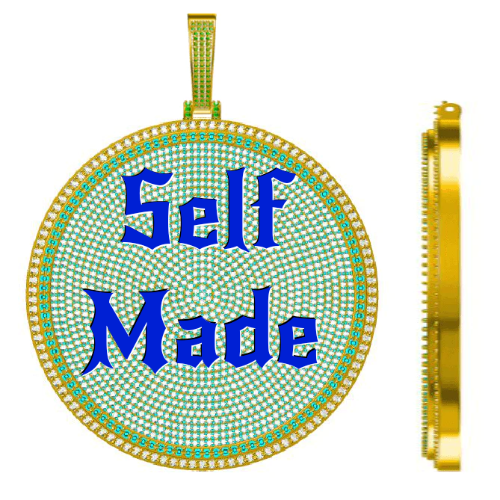 CUSTOM LETTER NECKLACE 3D BIG DISC