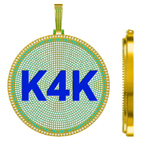 CUSTOM LETTER NECKLACE 3D BIG DISC