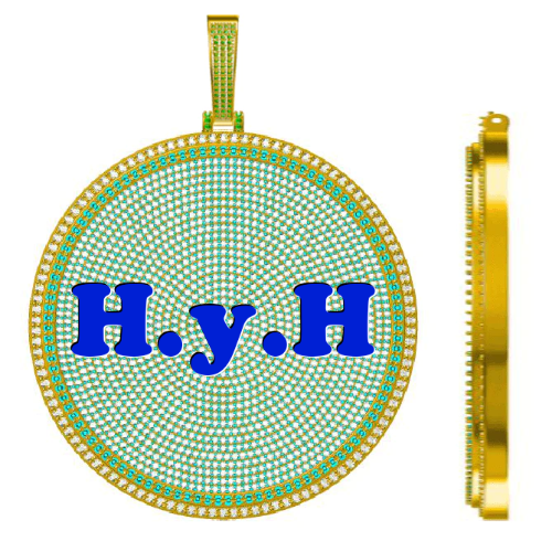 CUSTOM LETTER NECKLACE 3D BIG DISC
