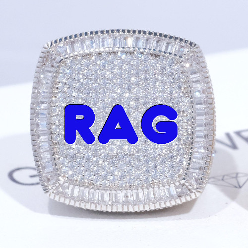 CUSTOM LETTER 3D ICED RING