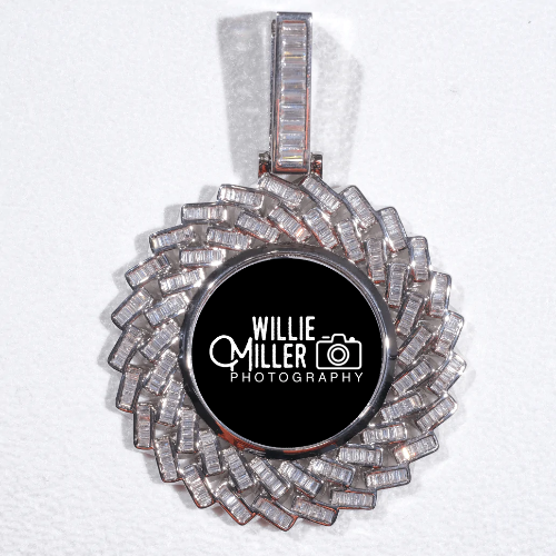 Large 3D Baguette Custom Picture Pendant