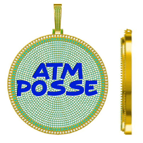 CUSTOM LETTER NECKLACE 3D BIG DISC