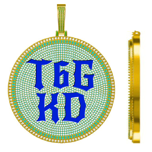 CUSTOM LETTER NECKLACE 3D BIG DISC